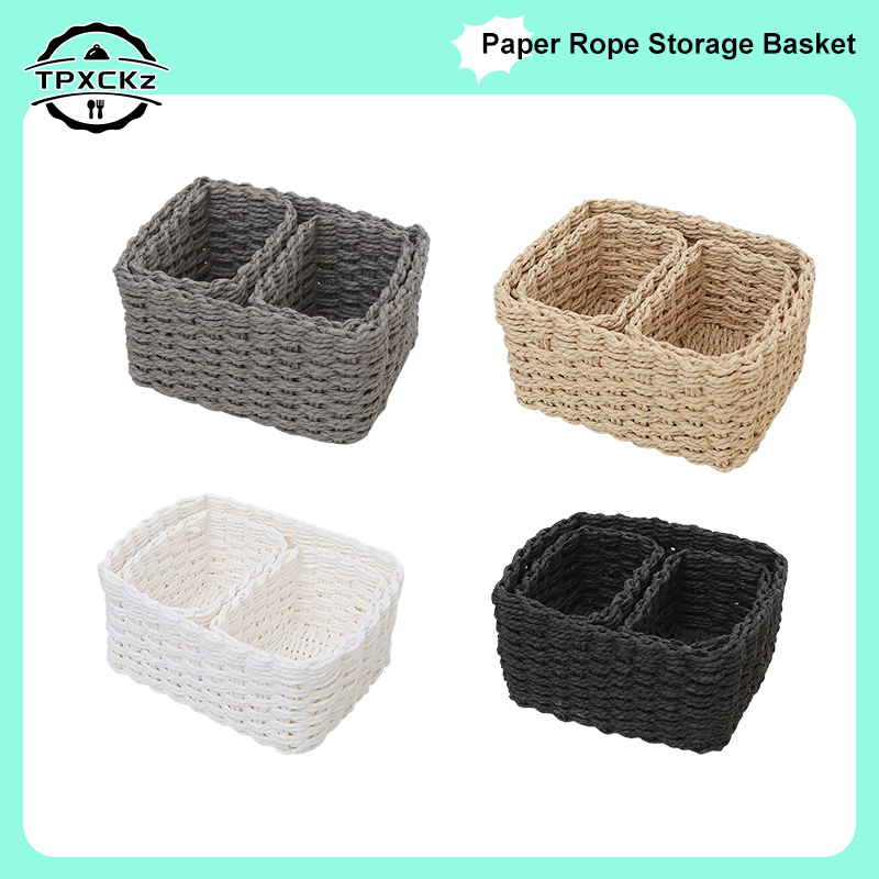 Woven Basket Set - 3 قطعة/المجموعة اليدوية القش المنسوجة لينة