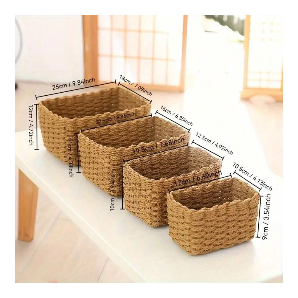 مجموعة سلال تخزين منسوجة من 4  - مراجعة Woven Basket Set وسعره