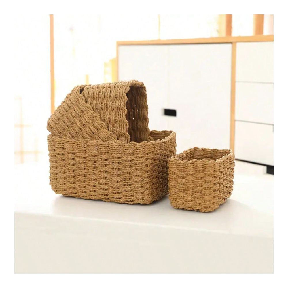 مجموعة سلال تخزين منسوجة من 4  - مراجعة Woven Basket Set وسعره