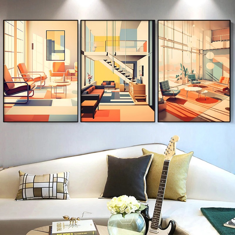لوحة فنية جدارية عصرية بدون إط - مراجعة Interior Design Studio وسعره