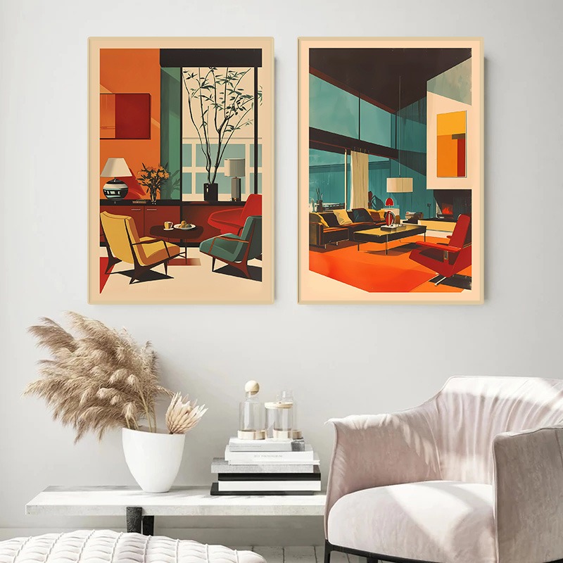 لوحة فنية جدارية عصرية بدون إط - مراجعة Interior Design Studio وسعره