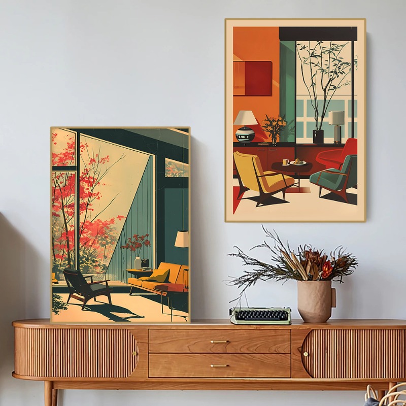 لوحة فنية جدارية عصرية بدون إط - مراجعة Interior Design Studio وسعره