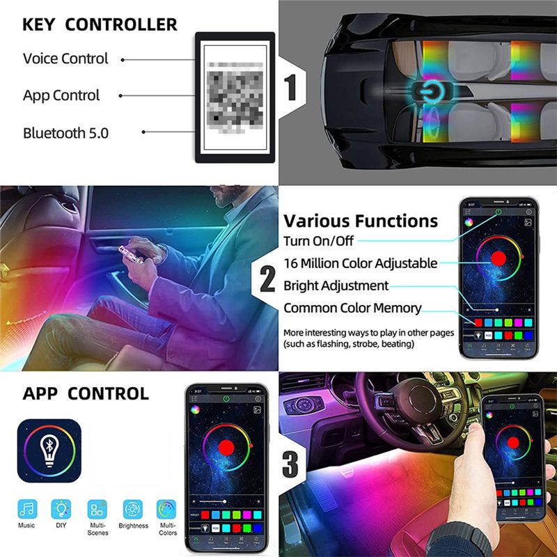 أضواء LED داخلية ذكية للسيارة  - مراجعة Interior Design Apps وسعره