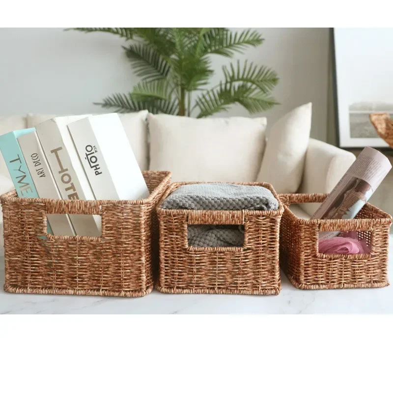 سلة تخزين من الخيزران المقلد،  - مراجعة Woven Basket Set وسعره